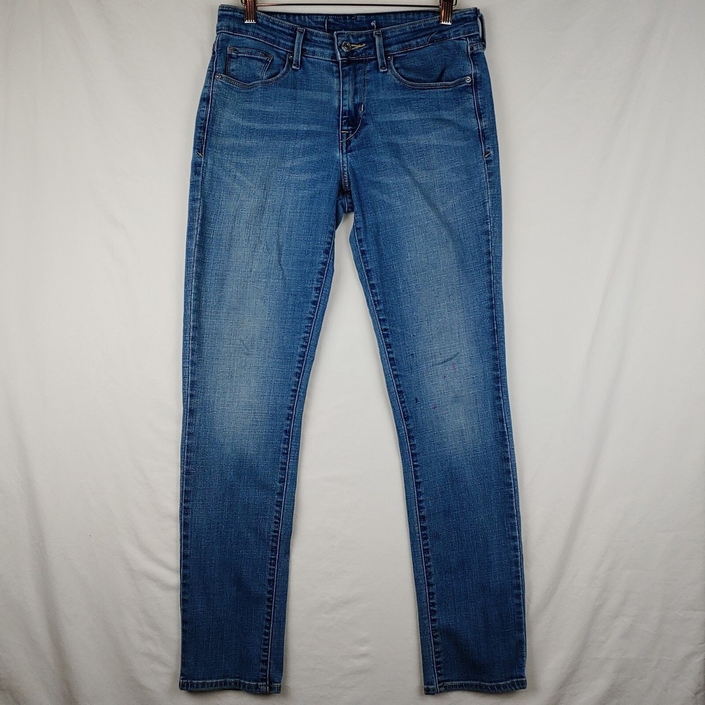 Levis Jeans Womens 29x29.5 Blue Straight Leg Faded Denim